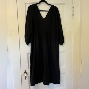 Madewell gauze black midi dress